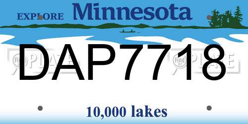 DAP7718 Minnesota License Plate