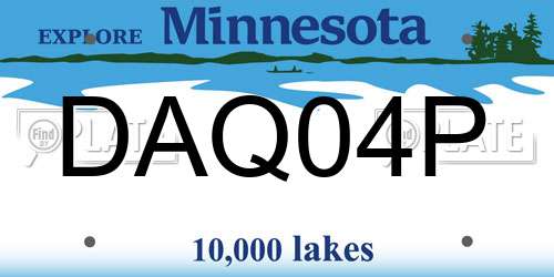 DAQ04P Minnesota License Plate