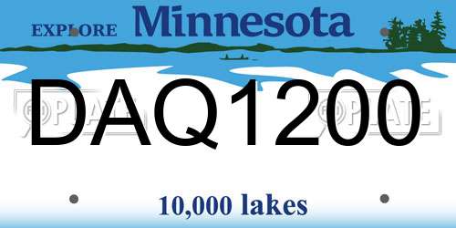 DAQ1200 Minnesota License Plate