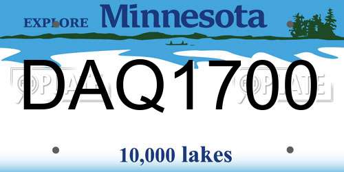 DAQ1700 Minnesota License Plate