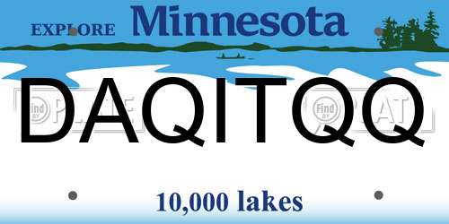 DAQITQQ Minnesota License Plate