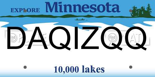 DAQIZQQ Minnesota License Plate