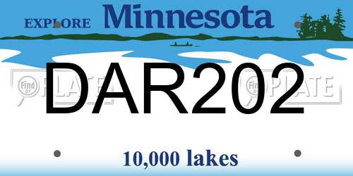 DAR202 Minnesota License Plate