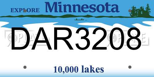 DAR3208 Minnesota License Plate