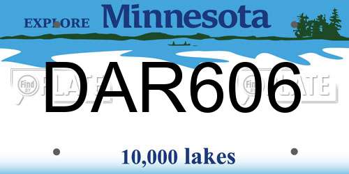 DAR606 Minnesota License Plate