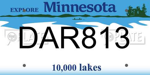 DAR813 Minnesota License Plate