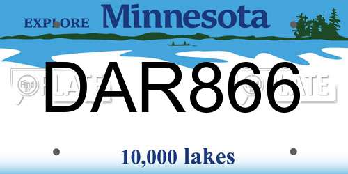DAR866 Minnesota License Plate
