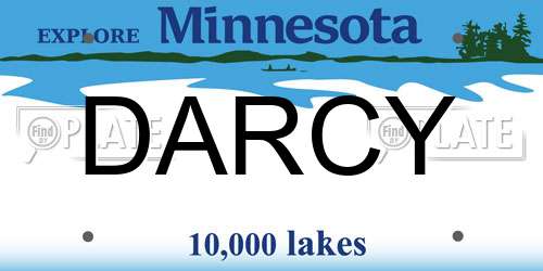 DARCY Minnesota License Plate