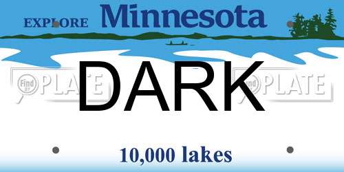 DARK Minnesota License Plate