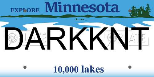DARKKNT Minnesota License Plate