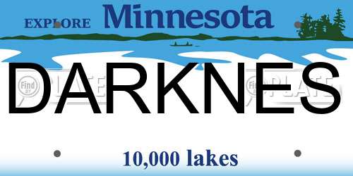 DARKNES Minnesota License Plate