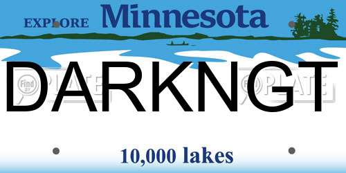 DARKNGT Minnesota License Plate