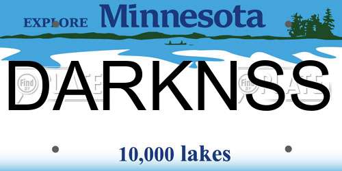 DARKNSS Minnesota License Plate