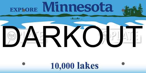 DARKOUT Minnesota License Plate