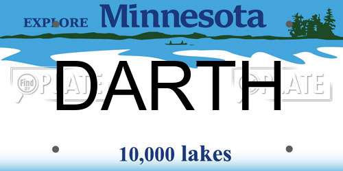 DARTH Minnesota License Plate