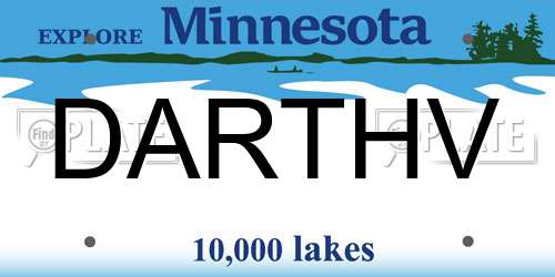 DARTHV Minnesota License Plate