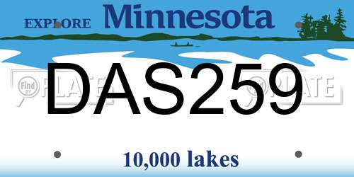 DAS259 Minnesota License Plate