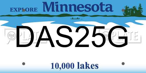 DAS25G Minnesota License Plate