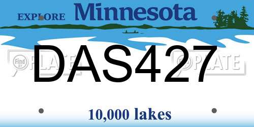DAS427 Minnesota License Plate