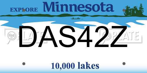 DAS42Z Minnesota License Plate