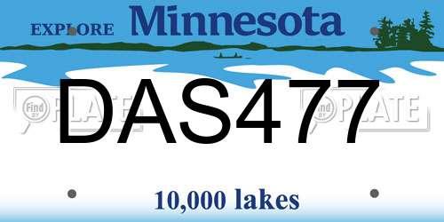 DAS477 Minnesota License Plate