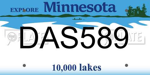 DAS589 Minnesota License Plate