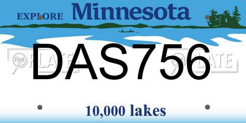 DAS756 Minnesota License Plate