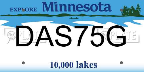 DAS75G Minnesota License Plate
