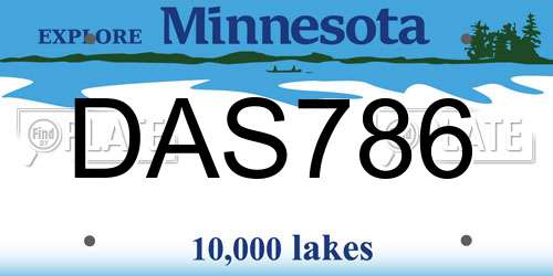 DAS786 Minnesota License Plate