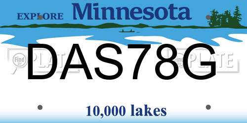 DAS78G Minnesota License Plate