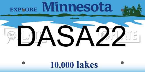 DASA22 Minnesota License Plate