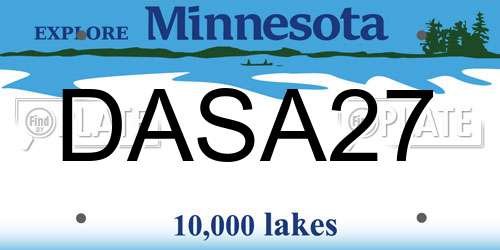 DASA27 Minnesota License Plate