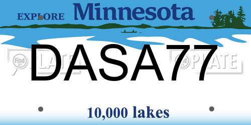 DASA77 Minnesota License Plate