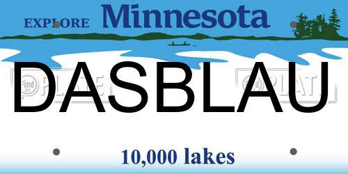 DASBLAU Minnesota License Plate