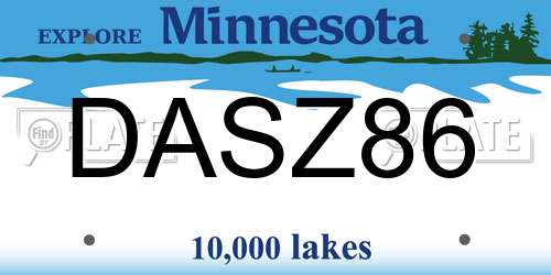 DASZ86 Minnesota License Plate