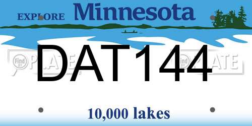 DAT144 Minnesota License Plate