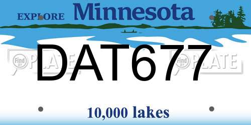 DAT677 Minnesota License Plate