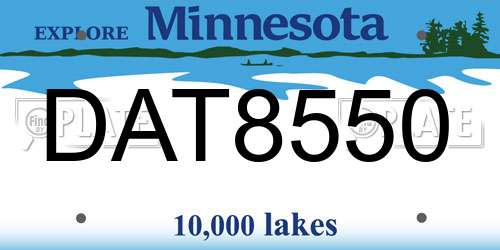 DAT8550 Minnesota License Plate