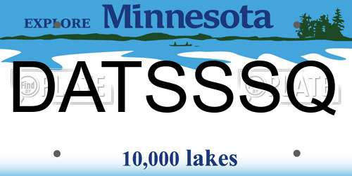 DATSSSQ Minnesota License Plate