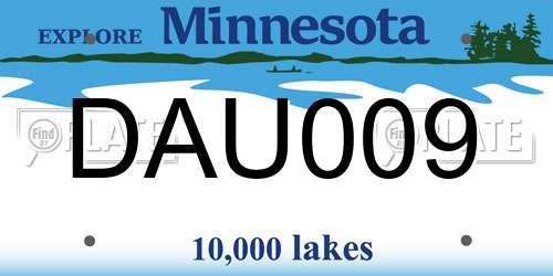 DAU009 Minnesota License Plate