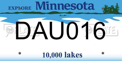 DAU016 Minnesota License Plate