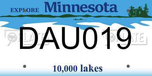DAU019 Minnesota License Plate