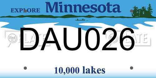 DAU026 Minnesota License Plate