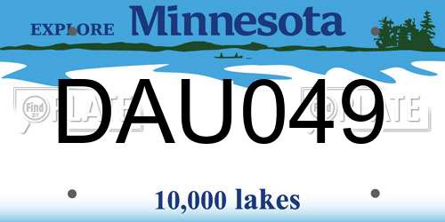 DAU049 Minnesota License Plate