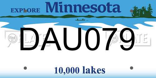DAU079 Minnesota License Plate