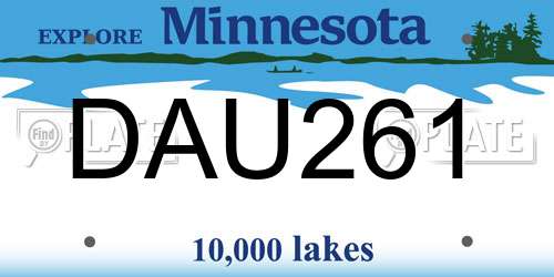 DAU261 Minnesota License Plate