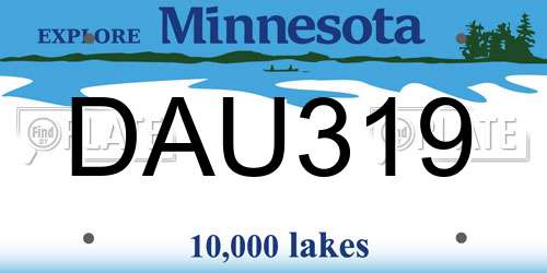 DAU319 Minnesota License Plate