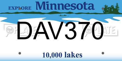 DAV370 Minnesota License Plate