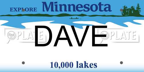 DAVE Minnesota License Plate