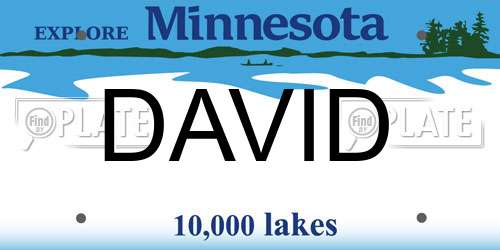 DAVID Minnesota License Plate
